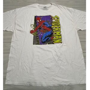Marvel Spider-Man Graphic Print‎ T-Shirt Superhero Comic Book 2XL Y2K Retro
